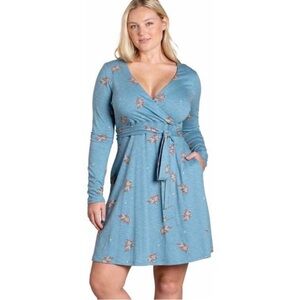Toad & Co Cue Long-Sleeve Blue Floral Wrap
Dress Glacier Spray Print Sz Medium